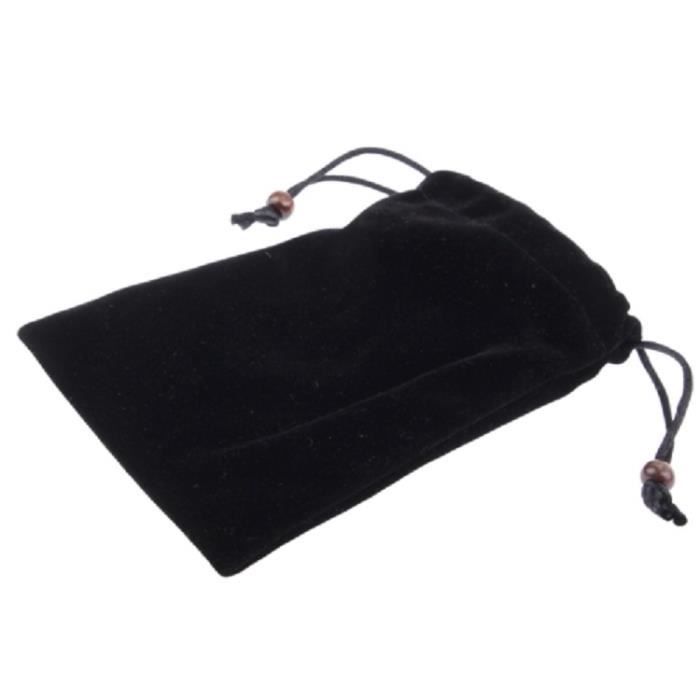 Étui Housse Pour IPhone 8 Avec Cordon De Cou - Tissu Flanelle Doux, Couleur Noir