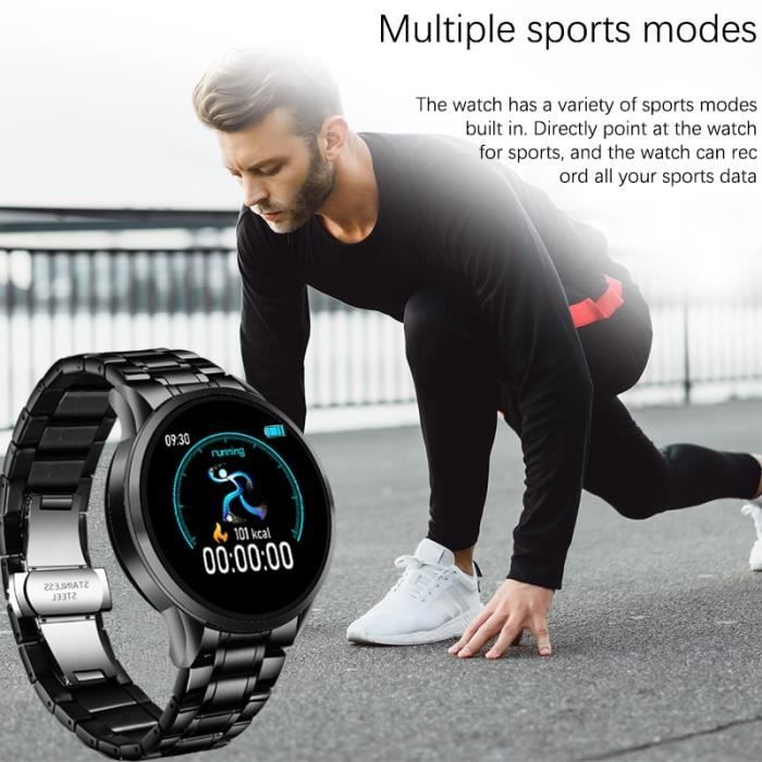 Montre Connectée Homme Tactile Bracelet en Metal Argent Sport  Multi-fonctions Montre GPS Fitness Tracker Cardiaque Fréquence - Cdiscount  Téléphonie