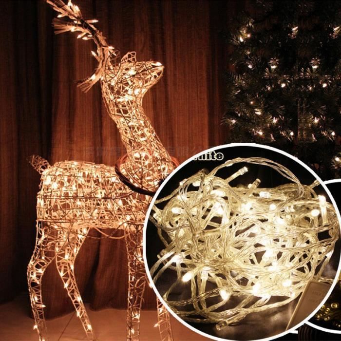 Guirlande Noël Extérieur, 300 Led 7M Blanc Chaud Lumières De Noël Intérieur  Prise 8 Modes Étanche Guirlande Lumineuse Sapin D[H302] - Cdiscount Maison
