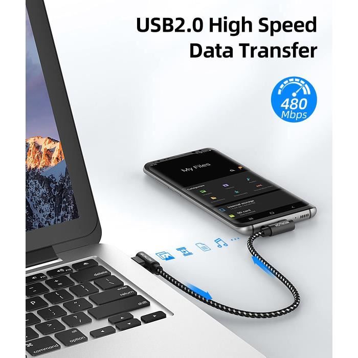 Câble USB-C Vers USB-C 120W - Charge Rapide PD, 1 Mètre, Aluminium, Pour Ordinateur Et Smartphone