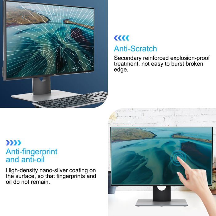 Filtre Anti Lumière Bleue Amovible 22" Pour Moniteur PC - Protection Yeux