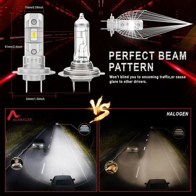 2 Ampoules H7 LED 80W 20000LM 6000K - Remplacement Halogène/Xénon, Pour Feux De Croisement/Antibrouillard