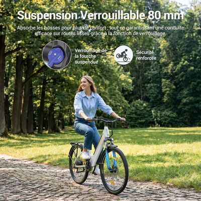 Vélo Électrique BK8 36V 350W Moteur 25km/h Vitesse Max 7.5Ah Batterie