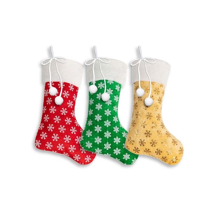 Lot De 4 Chaussettes De Noël à Suspendre - Motif Flocon De Neige - Décoration Pour Cheminée, Sapin, Mur - Dimensions 16x13 Cm