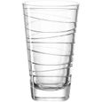 Leonardo Vario Struttura 019450 Lot de 6 verres à eau lavables au lave-vaisselle Motif rayures 280 ml-0