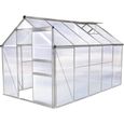 Serre jardin polycarbonate - HABITAT ET JARDIN - Hortensia - 6m² - Aluminium anti-rouille - Parois traitées UV-0