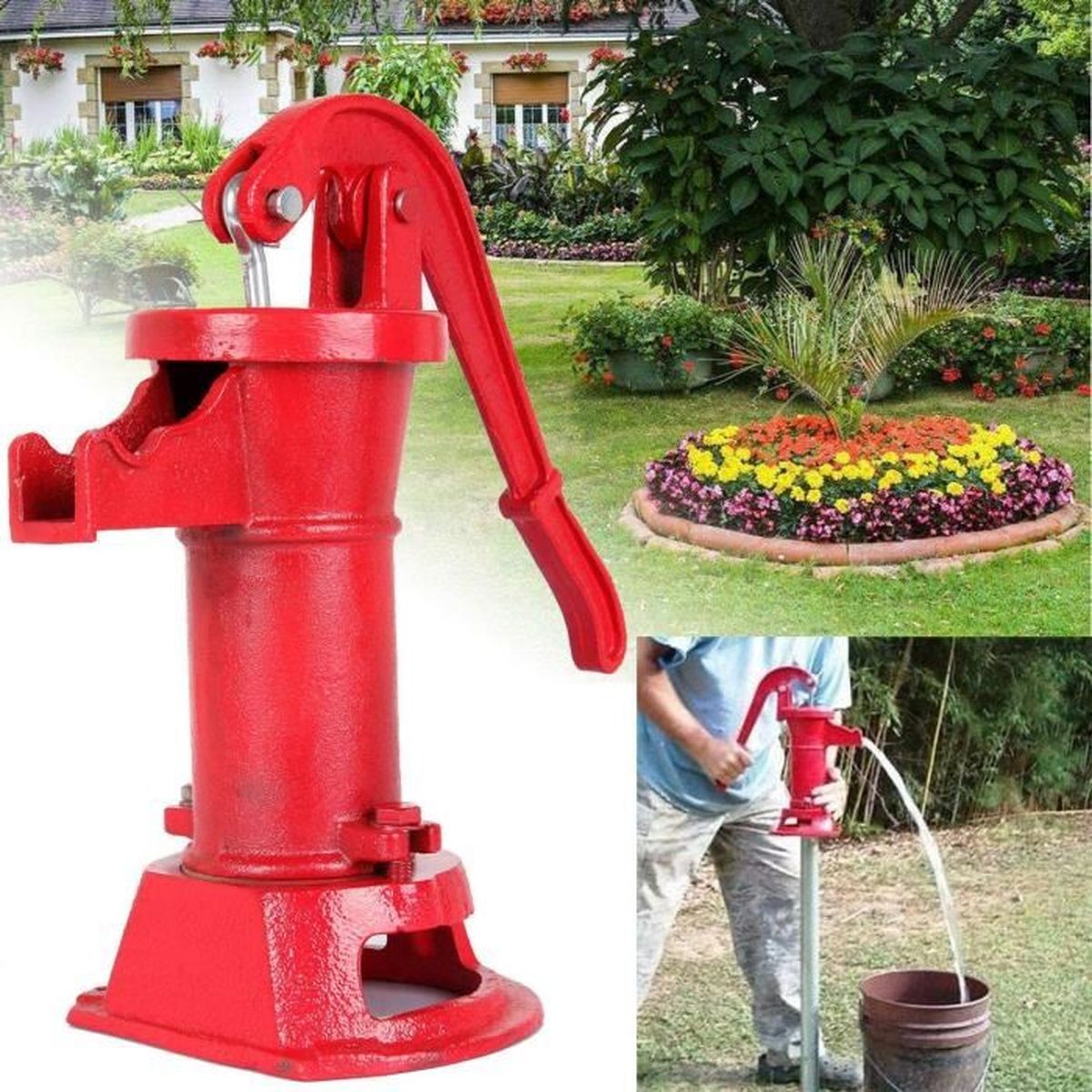 Ridgeyard Pompe à Eau Manuelle de Jardin Fonte Pompe à Main Pompe