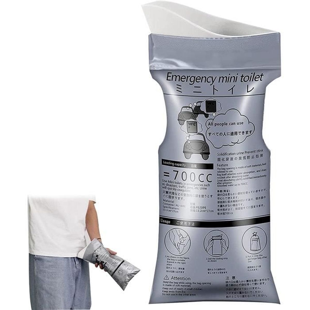 12 Sacs à Urine/vomi 700ml – Étanches, à Séchage Rapide, Pour Voyages, Camping, Voiture, Lit Médical (hommes/femmes)