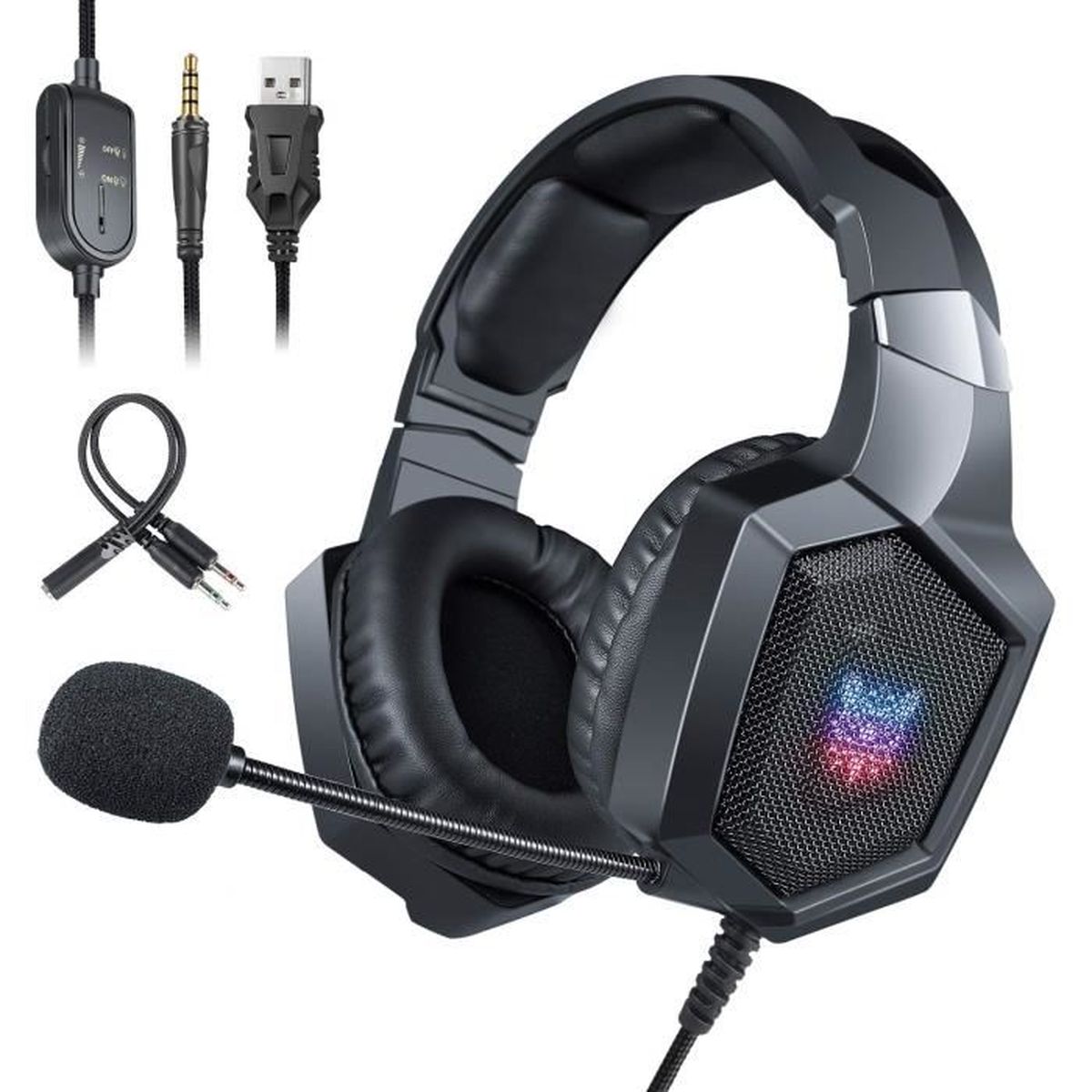 Casque Gamer PS4,K8 Casque Gaming Stéréo Filaire PC avec ...