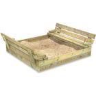 Bac à sable SandSeat avec couvercle 110x125cm - WICKEY - Flip - Bois - Enfant - 3 ans