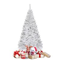 Sapin de Noël Arbre de Noël Artificiel pour Décoration de Noël Matériau PVC avec 600 Branches et Pied en Métal Blanc (1.8M)
