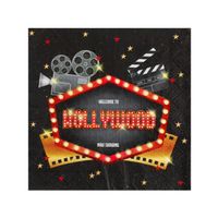 20 Serviettes papier Hollywood 33 x 33 cm - Multicolore