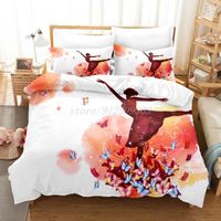 DCr-892 Parure de lit avec dessins animés pour filles housse de couette et taie d'oreiller décoration de ch Taille:200x200cm
