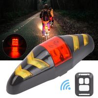 Vélo LED Feu arrière Télécommande sans fil Clignotant pour vélos de montagne (noir) -TUN