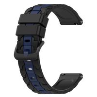 Bracelet de montre silicone noir/bleu 22 mm   