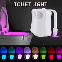 Lampe de toilette Veilleuse LED Detecteur de mouvement Eclairage WC / Salle de Bain / Cuvette 8 Changements de Couleur