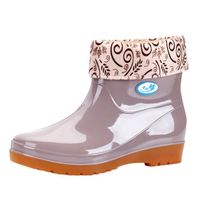 Chaussures plates antidérapantes à bout rond pour femmes Bottes de pluie imperméables Galoshes