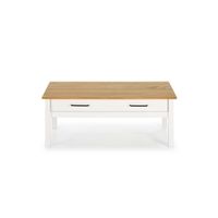 Table basse rectangulaire 1 tiroir Bois/Blanc - DARANMI - L 100 x l 55 x H 40