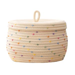 Panier à Linge en Corde de Coton,Pliable Grand Organiser Paniers avec
