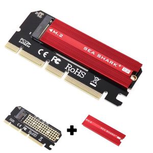 Adaptateur PCIe M.2 - PCIe x16 vers Quad SSD M.2 NVMe ou AHCI - Carte  Adaptateur M.2 vers PCI Express 4.0, 7,8GBps/Disque - Bifurcation Requise 