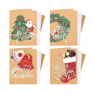 24 Pièces Cartes Voeux de Noel, Cartes de Joyeux Noel Assorties avec  Enveloppes en 8 Styles pour Portefeuilles Argent et Carte Cadeau