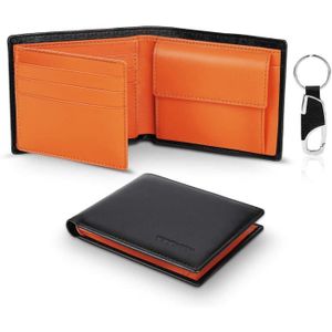 De Luxe Marron Foncé Tri-Fold Porte-carte en cuir portefeuille RFID pour hommes cadeau pour lui 