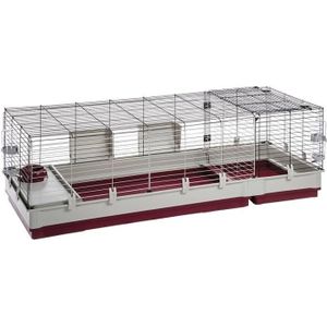 CAGE Cage pour rongeurs - Ferplast - Krolik 160 - 162 x 60 x 50 cm - Rouge - Accessoires inclus