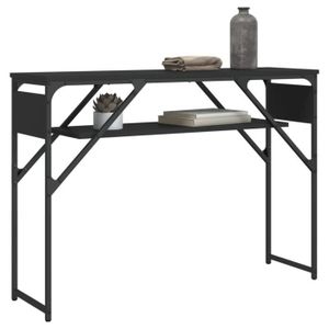 TABLE BASSE Mothinessto-Table console avec étagère noir 105x30x75 cm bois d'ingénierie