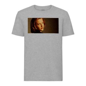 T-SHIRT T-shirt Homme Col Rond Gris Gillian Anderson The X