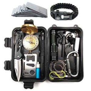 KIT DE SURVIE TD® Kit de Survie Multifonctionnel Trousse d'Urgence pour extérieur avec 15 outils/ Kit de survie/Accessoire de voyage/kit de