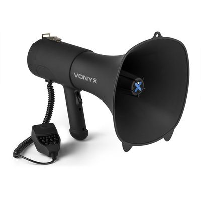 Mégaphone VONYX MEG045 45W - Pack Avec 2 Batteries Rechargeables, Portée 1km, Bluetooth & MP3, Idéal Manifestations Et Sports