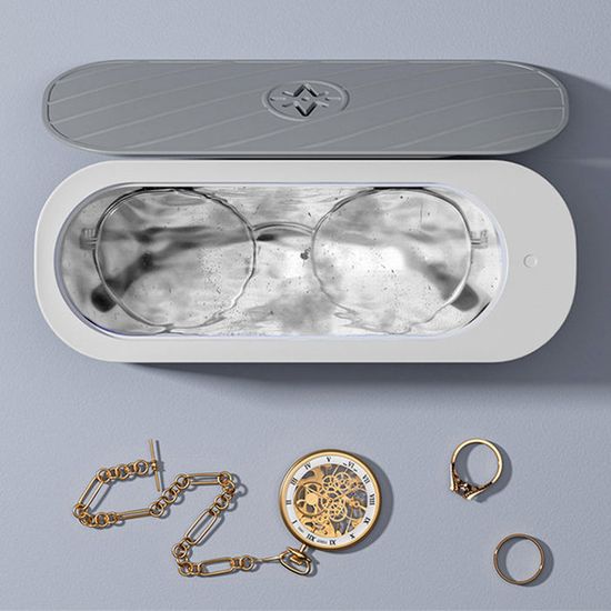 Nettoyeur De Bijoux à Ultrasons - Mini Machine De Nettoyage De Montre électrique Portable Pour Le Bureau à Domicile - Nettoie Efficacement Les Montres Et Les Bijoux - Construction En ABS(Bleu