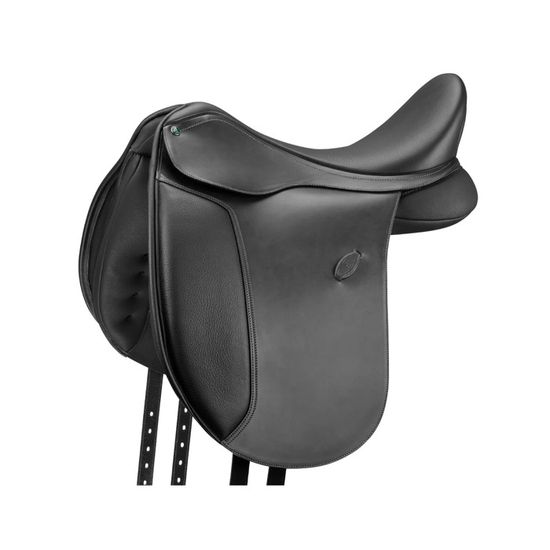 Beau sac de selle western en cuir noir premium