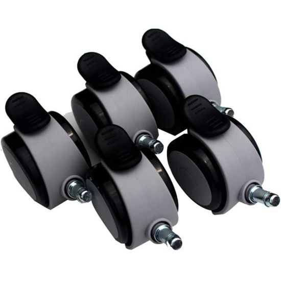 JoyVita 5 x Replacement Office Chair Casters, Silent 360° Universal Swivel Wheels, Abrasion Resistant, Scratch Protection (10 x 22 mm