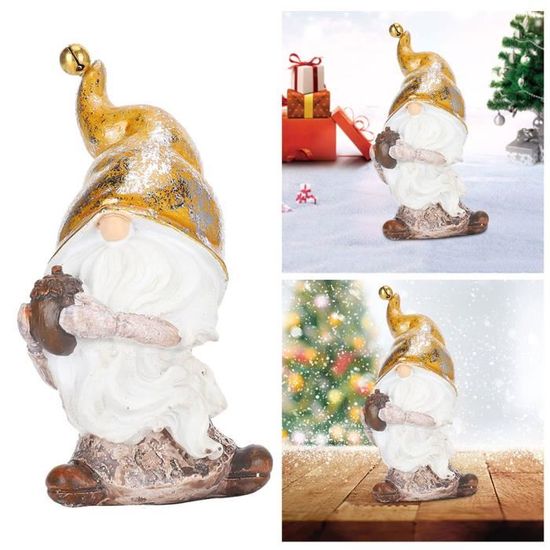 JIN Statue de père noël en résine décoration lot de 2 Cdiscount Maison