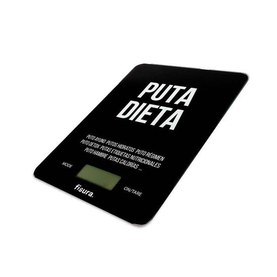 FISURA Bilancia Da Cucina Digitale Con Frase Divertente: "Tregua Dalla Dieta" | 5kg/1g | Ideale Per Ricette E Pasti Sani