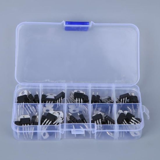 Kit De Transistors 40 Pièces - 8 Types (7805, 7809, 7812, 7815, 7905, 7912, 7915, LM317) Pour Amplification Large Bande - Composants électroniques Essentiels, Canal N