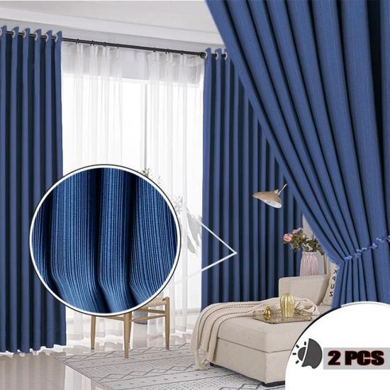 CUCRAF 100% Rideau occultant Thermiques 2 Pièces L140xH200, Rideau Lin Thermique Isolant Anti Froid et Chaleur Tenture Opaque à Oeillets Isolation Lumiere Anti UV Gris