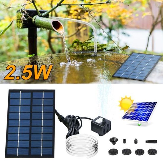 Fontaine Solaire De Jardin Avec LED - Pompe Flottante, Effets D'Eau, Batterie 1500mAh - Pour Étang, Bassin