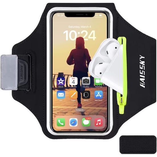 Brassard De Sport Pour Téléphone - 2 Poches Pour Téléphones 4 à 6 Pouces - Matériau Respirant Anti-transpiration - Pour Course, Fitness, Randonnée