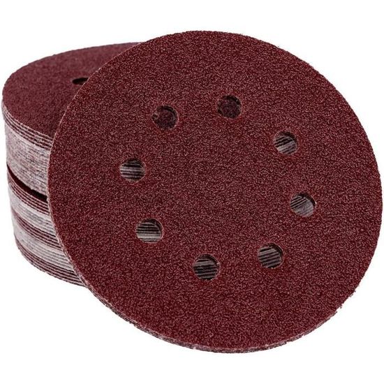 Lot De 30 Disques Abrasifs Grain 60 - 115 Mm Avec 8 Trous - Pour Ponceuse Excentrique