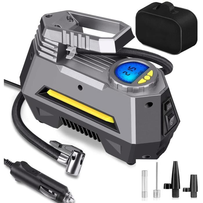 Compresseur à Air Portable Sans Fil 150 PSI - Gonfleur Pneus Voiture, Vélo, Ballon, Avec LED Et PowerBank