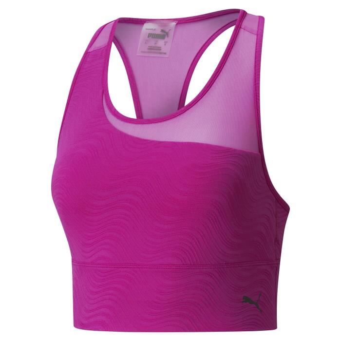 PUMA - Brassière sport Flawless - coques amovibles - technologie DRYCELL évacuation humidité - rose - femme