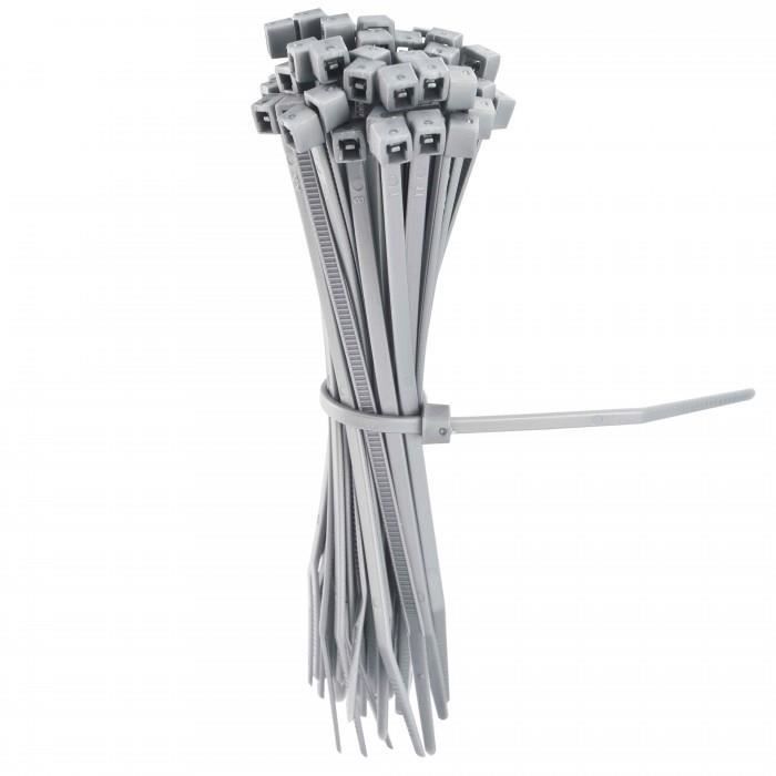 Lot de 50 liens gris en plastique pour la fixation de vos clotures et grillage de differente maille et couleur. Fixatio