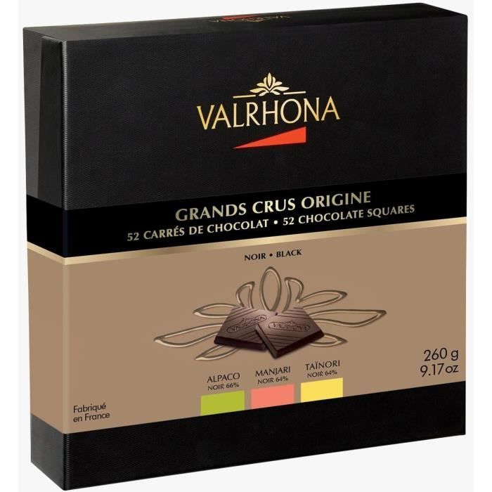 Valrhona - Coffret DEGUSTATION 3 GRANDS CRUS - 52 carrés - 260g