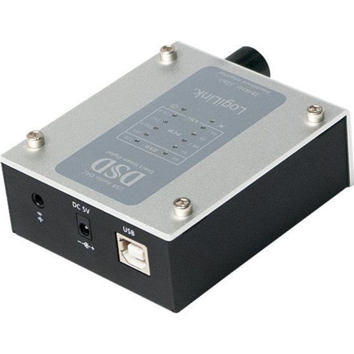 LogiLink Carte son 32 bits 384 kHz 112 dB rapport signal à bruit stéreo USB 2.0