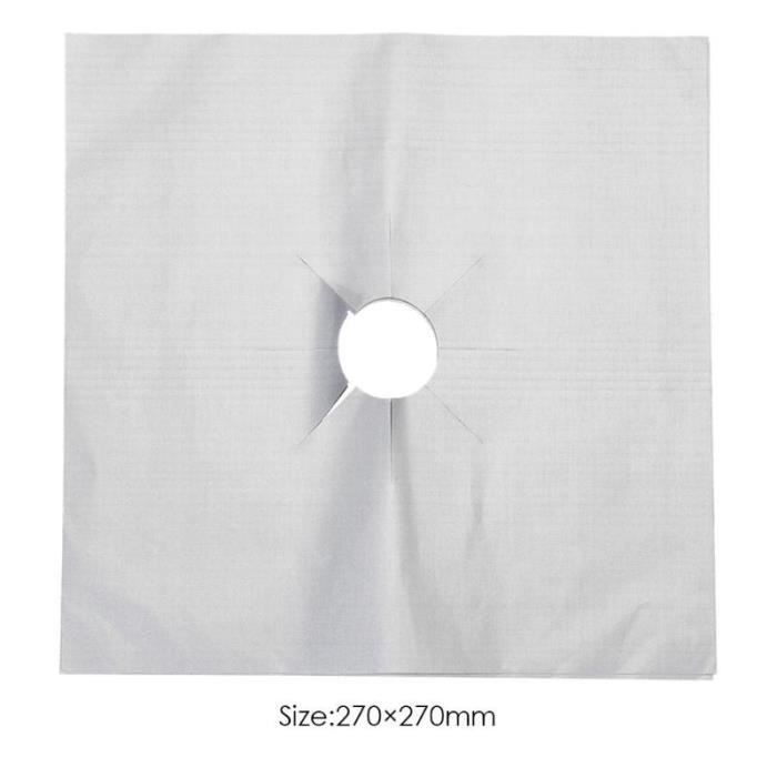 Tapis de Protection pour brûleur de cuisinière à gaz - Protecteurs de cuisinière à gaz réutili - Modèle: 1pc Silver - WMGJMXA00700