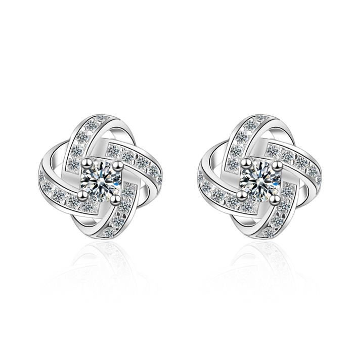Magnifique Tourbillon Boucles d'oreilles femme Oxyde de zirconium