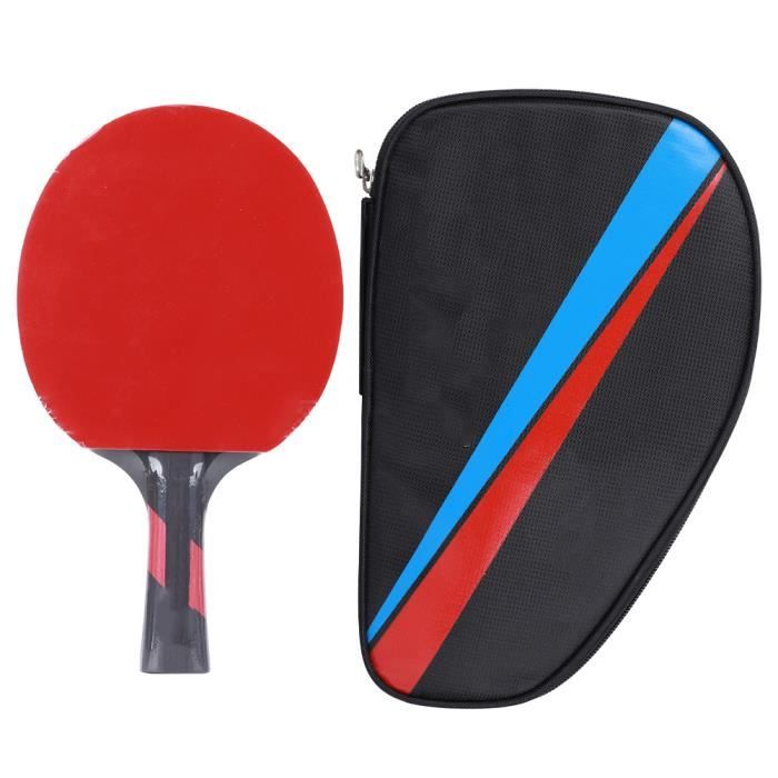 Raquette de Tennis de Table Compétition d'Entraînement Pagaie de Ping-Pong Équipement de Sport avec Sac Rangement(long manche )