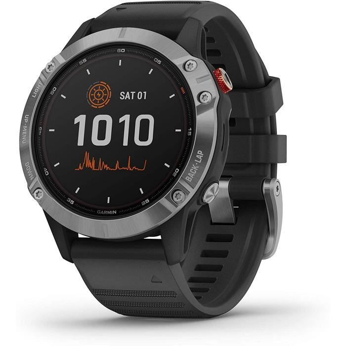 Garmin Fenix 6 Solar - Montre Gps Multisports Connectée Haut de Gamme avec Paiement sans Contact Garmin Pay, Cartographie et Musique